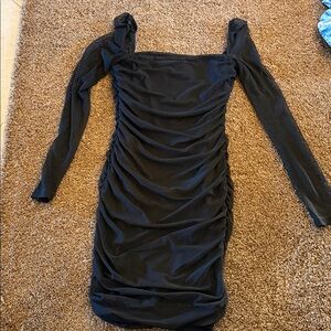 Women’s Princess Polly black sheer long sleeves mini dress sz 2 NICE